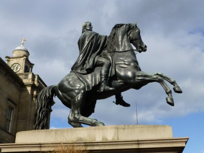 The Duke of Wellington is actually just past the base of Calton near Waverley Station